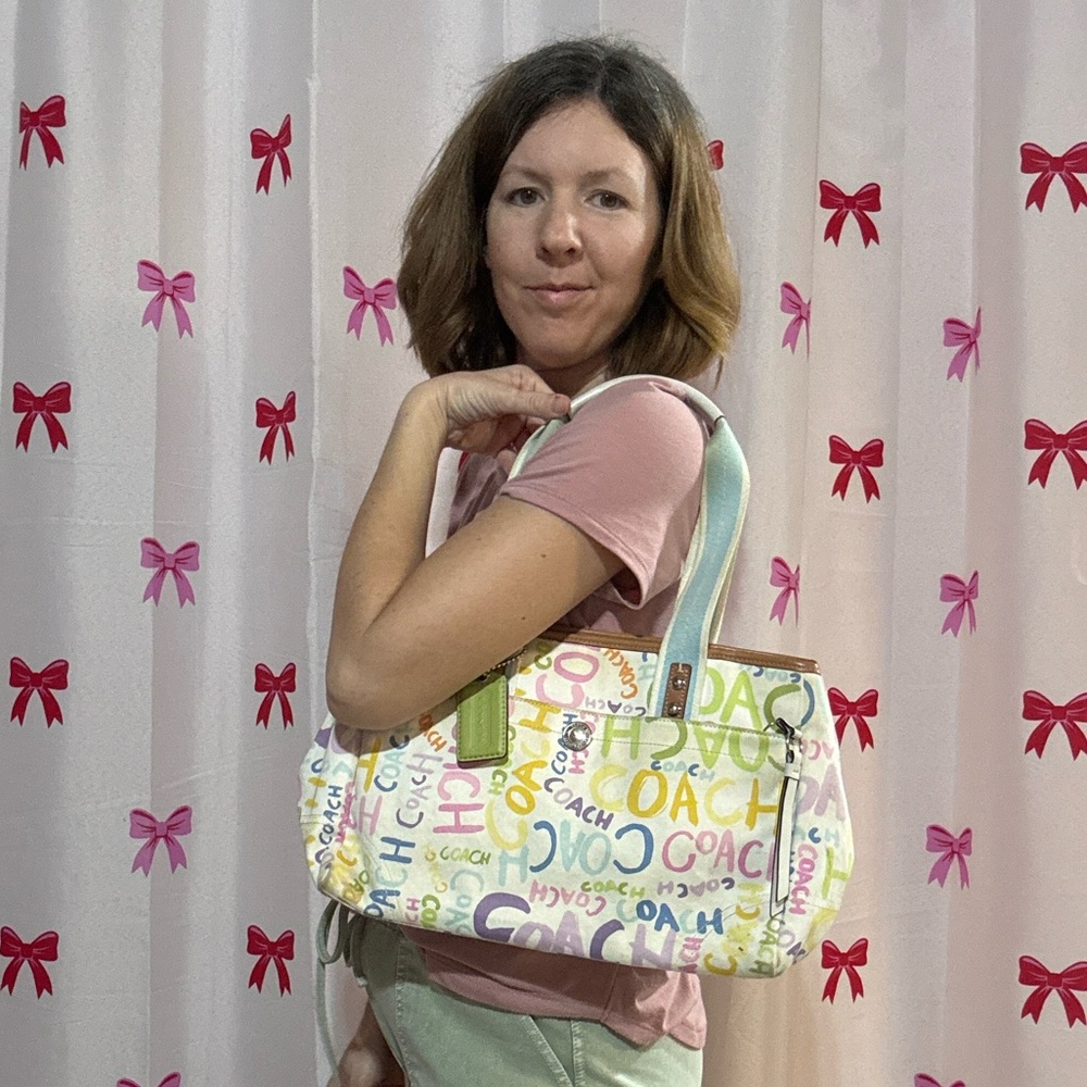 Coach Multicolor Logo Shoulder Bag